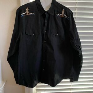 Lucky Brand Black Shirt with White Logo Label